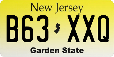 NJ license plate B63XXQ