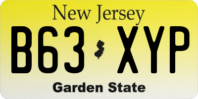 NJ license plate B63XYP
