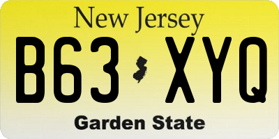 NJ license plate B63XYQ