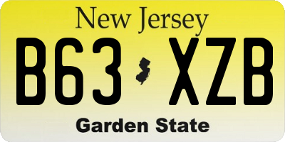NJ license plate B63XZB