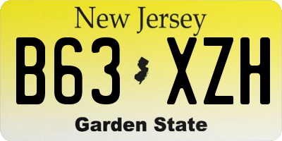 NJ license plate B63XZH