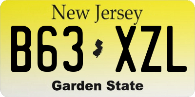 NJ license plate B63XZL