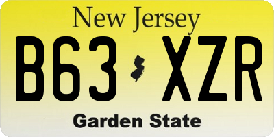 NJ license plate B63XZR