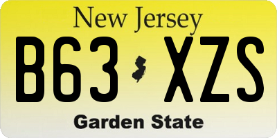 NJ license plate B63XZS