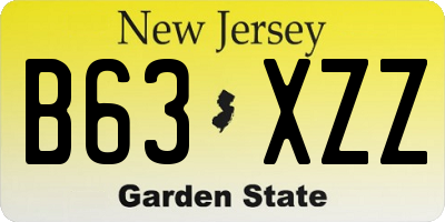 NJ license plate B63XZZ