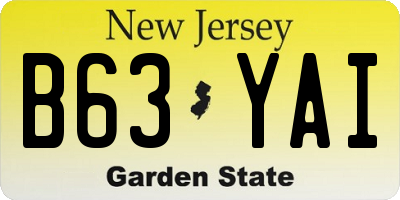 NJ license plate B63YAI