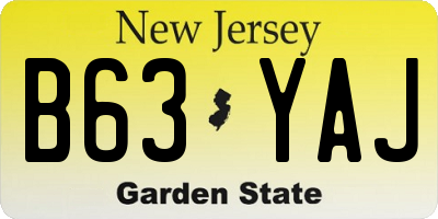 NJ license plate B63YAJ