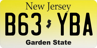 NJ license plate B63YBA
