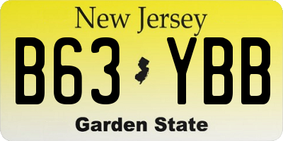 NJ license plate B63YBB