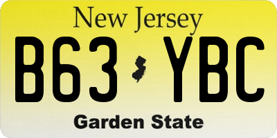 NJ license plate B63YBC