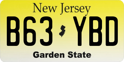 NJ license plate B63YBD