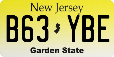 NJ license plate B63YBE