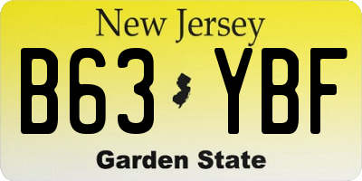 NJ license plate B63YBF