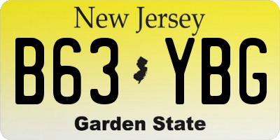 NJ license plate B63YBG