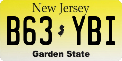 NJ license plate B63YBI