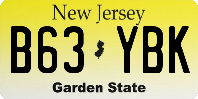 NJ license plate B63YBK
