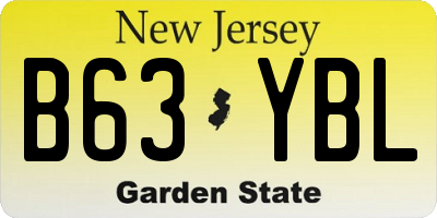 NJ license plate B63YBL
