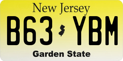 NJ license plate B63YBM