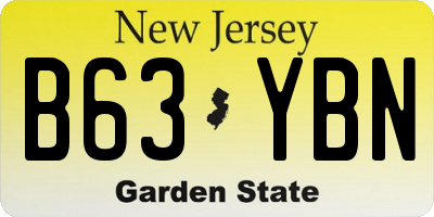 NJ license plate B63YBN
