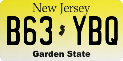 NJ license plate B63YBQ