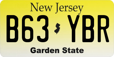 NJ license plate B63YBR