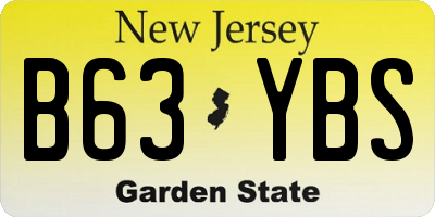 NJ license plate B63YBS