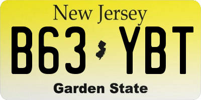 NJ license plate B63YBT