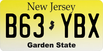NJ license plate B63YBX