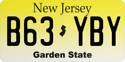 NJ license plate B63YBY