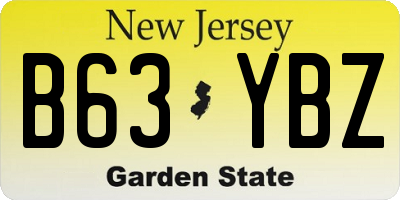 NJ license plate B63YBZ