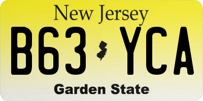 NJ license plate B63YCA