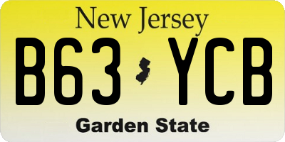 NJ license plate B63YCB