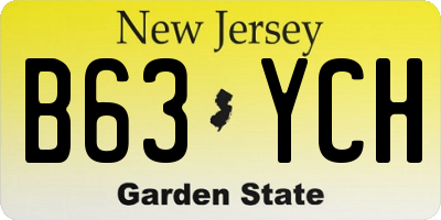 NJ license plate B63YCH