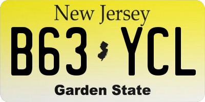 NJ license plate B63YCL