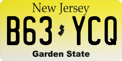 NJ license plate B63YCQ