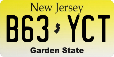 NJ license plate B63YCT