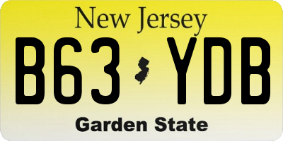 NJ license plate B63YDB