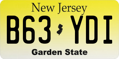 NJ license plate B63YDI