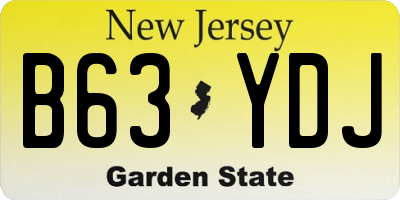 NJ license plate B63YDJ