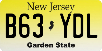 NJ license plate B63YDL