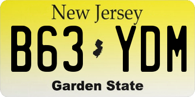 NJ license plate B63YDM