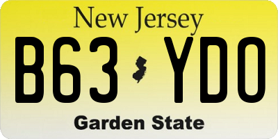 NJ license plate B63YDO