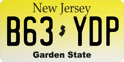 NJ license plate B63YDP