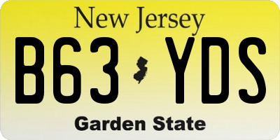 NJ license plate B63YDS