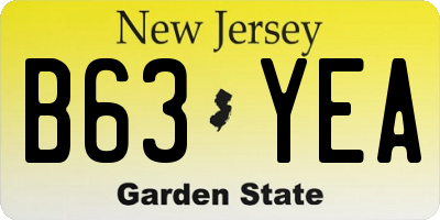 NJ license plate B63YEA