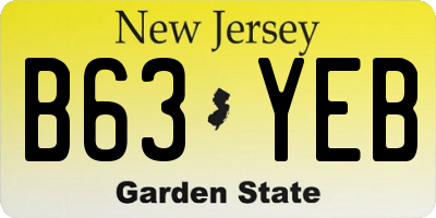NJ license plate B63YEB