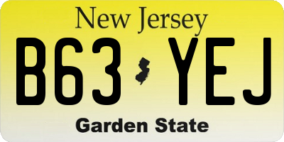 NJ license plate B63YEJ
