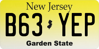 NJ license plate B63YEP