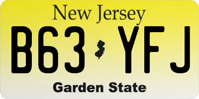 NJ license plate B63YFJ
