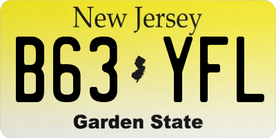 NJ license plate B63YFL